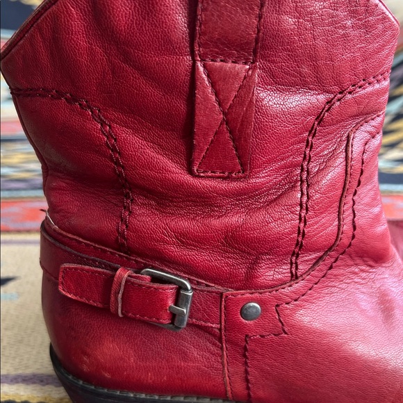Franco Sarto Burgandy-red Leather Women's Cowboy Boots size 8.5 - Picture 7 of 13